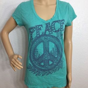 Stranded Turquoise Peace Graphic T Shirt